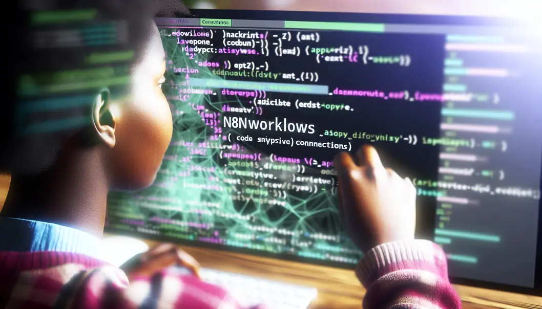 Giao diện n8n với các kết nối ứng dụng và workflow tự động hóa.