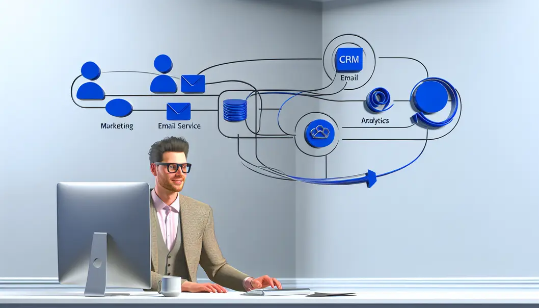 Giao diện n8n với các kết nối ứng dụng và workflow tự động hóa.